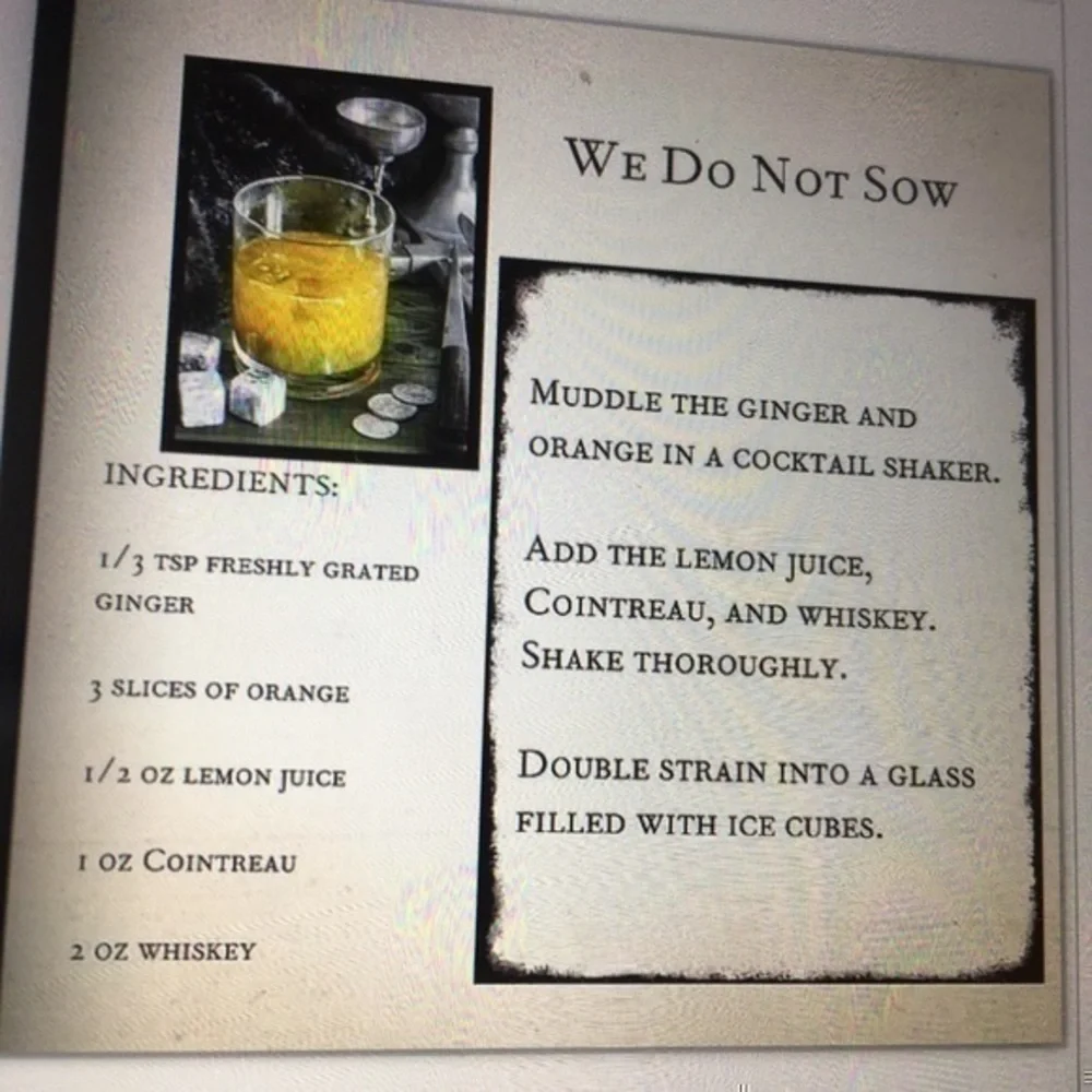 20 page hardcover Game of Thrones Cocktail book